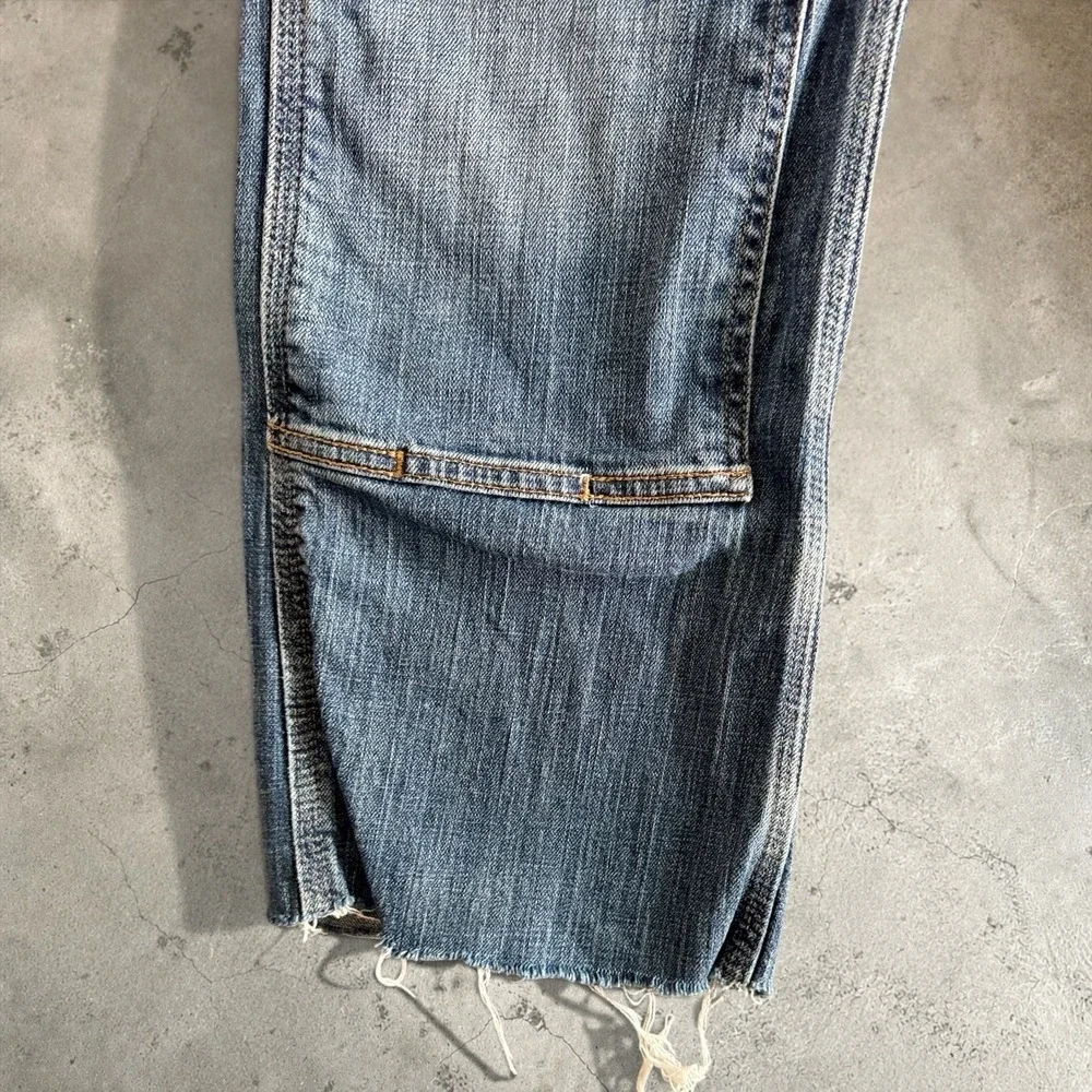 Carhartt Jeans Women 8 Blue WB003 Double Knee Carpenter Distressed Raw Hem